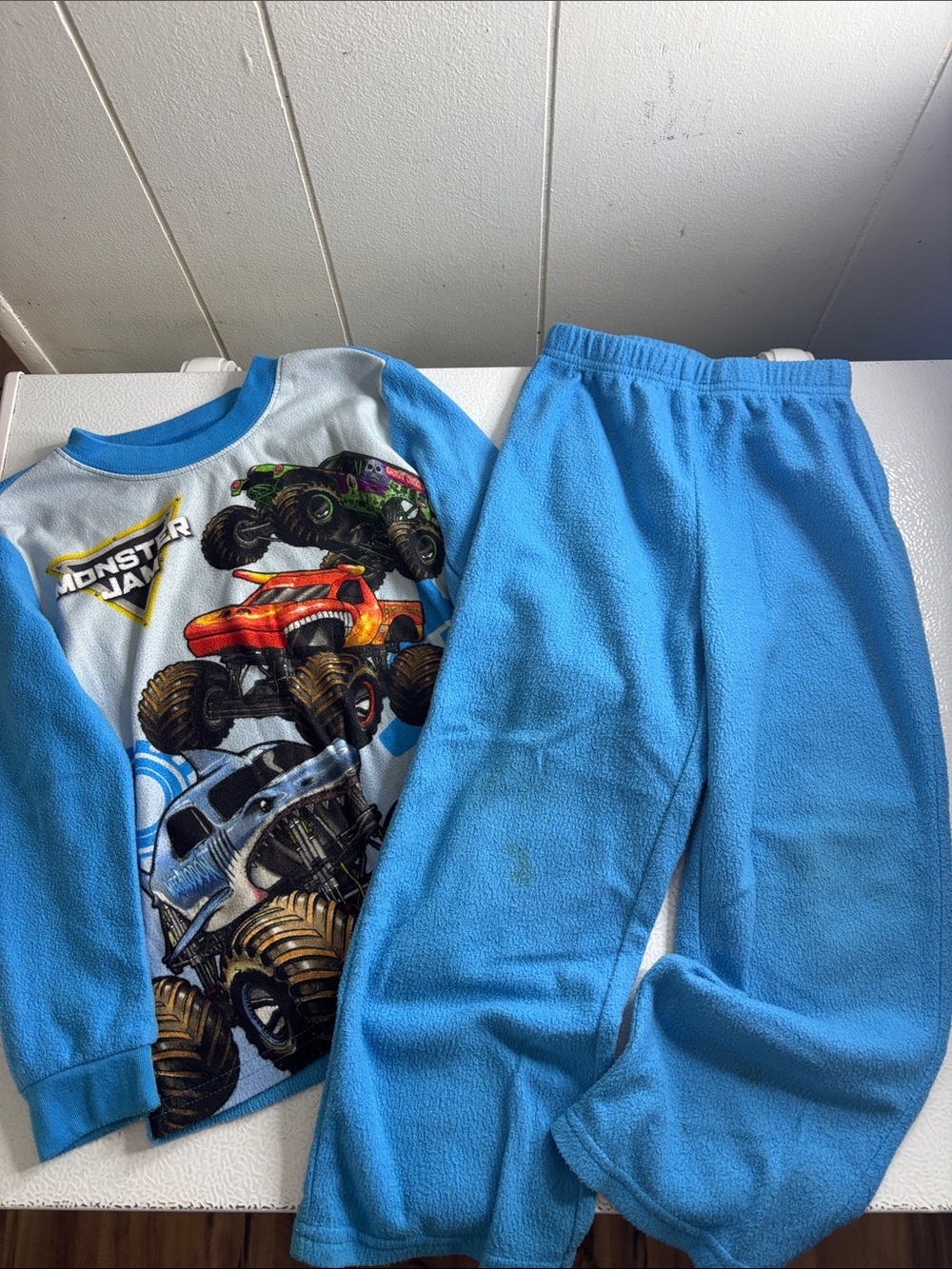 481 - Monster Jam Blue Boys Pajama Set - Trucks Graphic